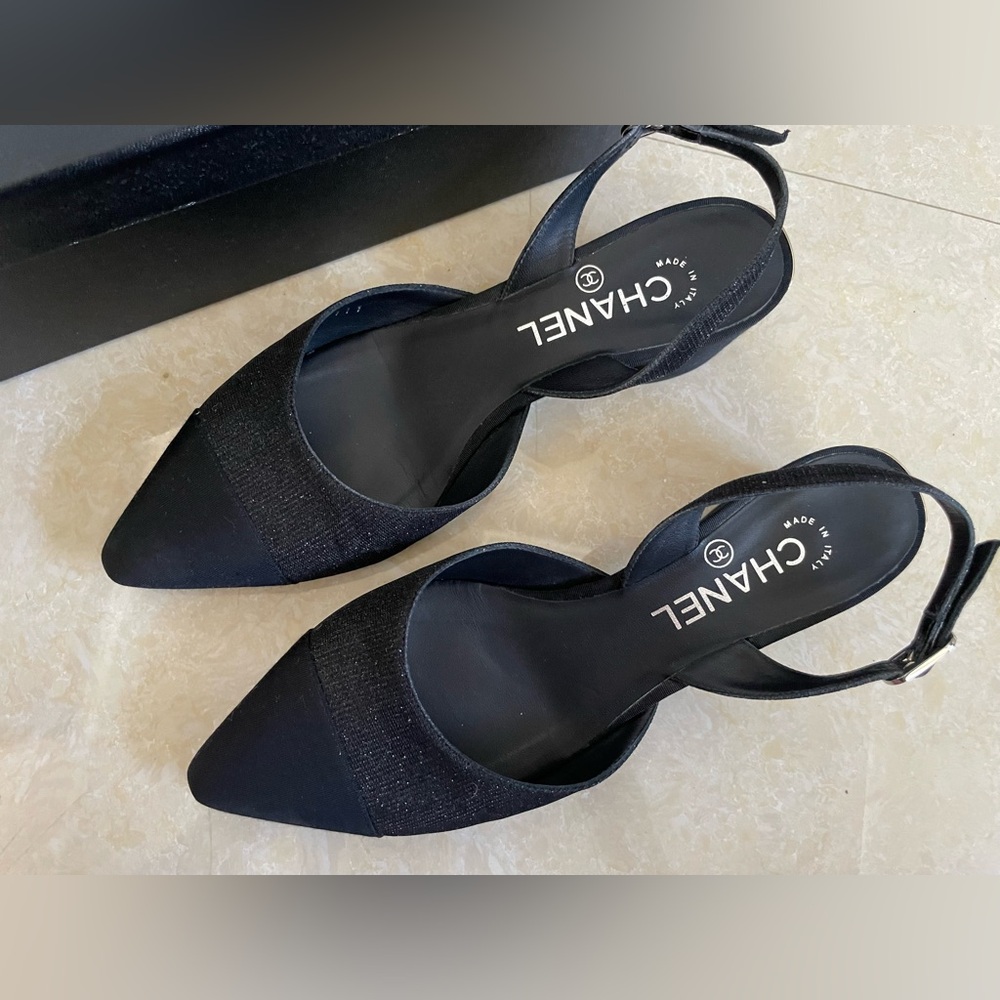 Chanel Women's Black Slingback Shoes